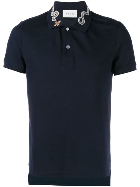 gucci blue bee polo|gucci polo shirt snake collar.